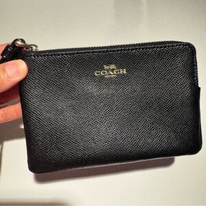 Coach Textured Black Wristlet